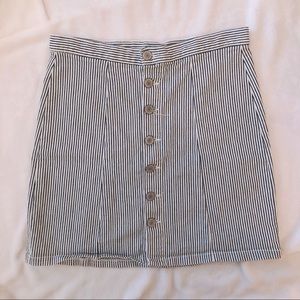 Brandy Melville Striped Button Mini Skirt